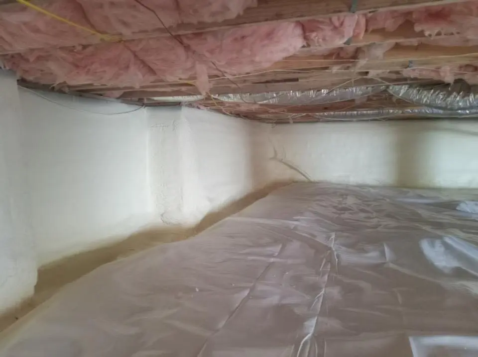 Crawl space encapsulation with closed-cell spray foam for Attic Insulation in Greeneville
